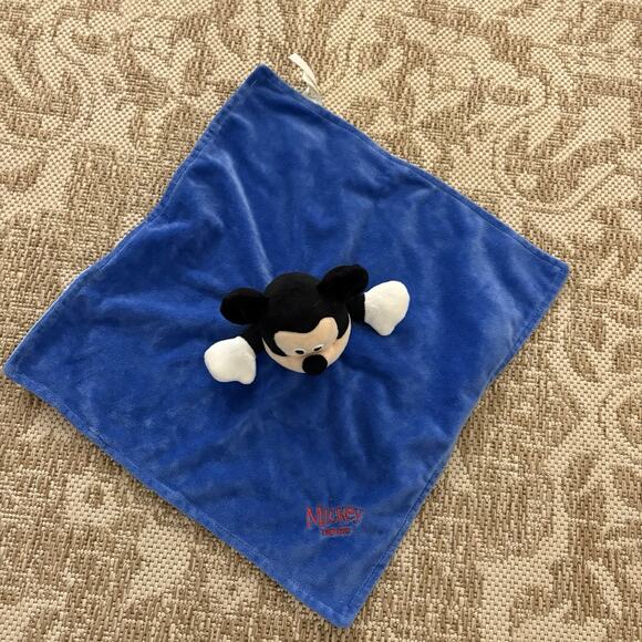 Disney Baby Mickey Mouse Blue Lovey Security Blanket Plush Blankey - Picture 3 of 12